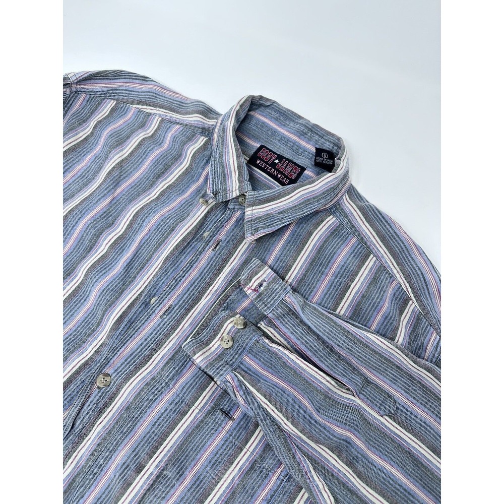 Cody James Men's L South Western  Striped‎ Long Sleeve Pearl button up  Shirt